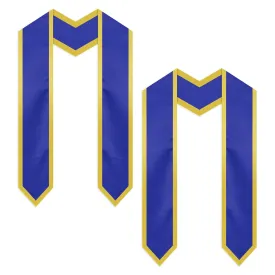 Honors Graduation Stoles for 2023 Graduates, Blue and Gold Sash (72 In, 2 Pack)