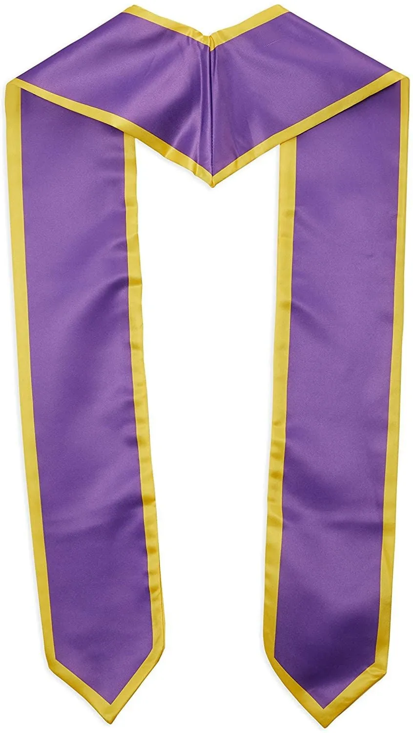 Honors Graduation Stoles for 2023 Graduates, Purple and Gold Sash (72 In, 2 Pack)