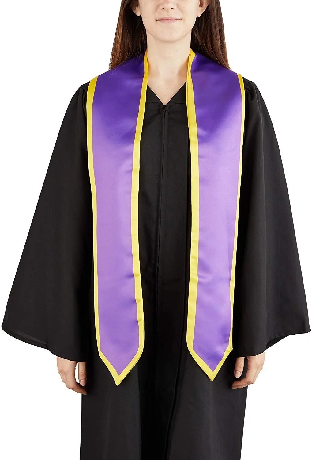 Honors Graduation Stoles for 2023 Graduates, Purple and Gold Sash (72 In, 2 Pack)
