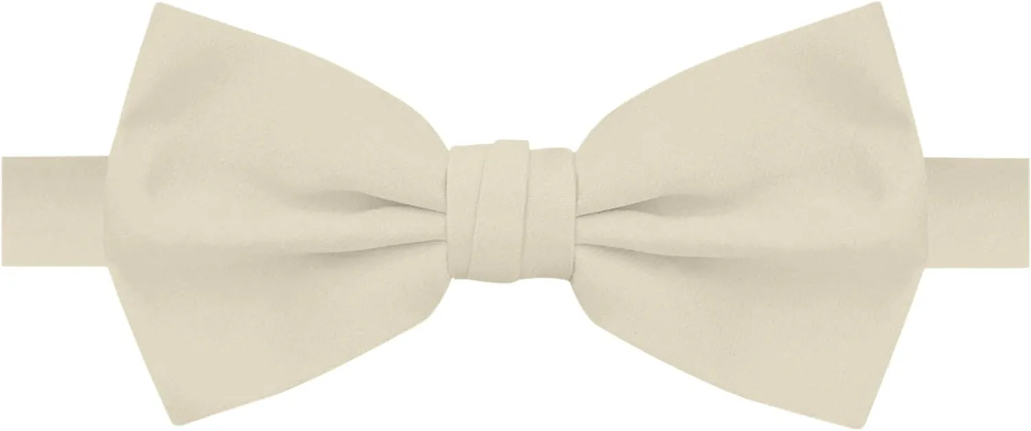 Jacob Alexander 2 Piece Set Matching Father Son Men's and Young Boys' Pre-Tied Adjustable Banded Bow Tie