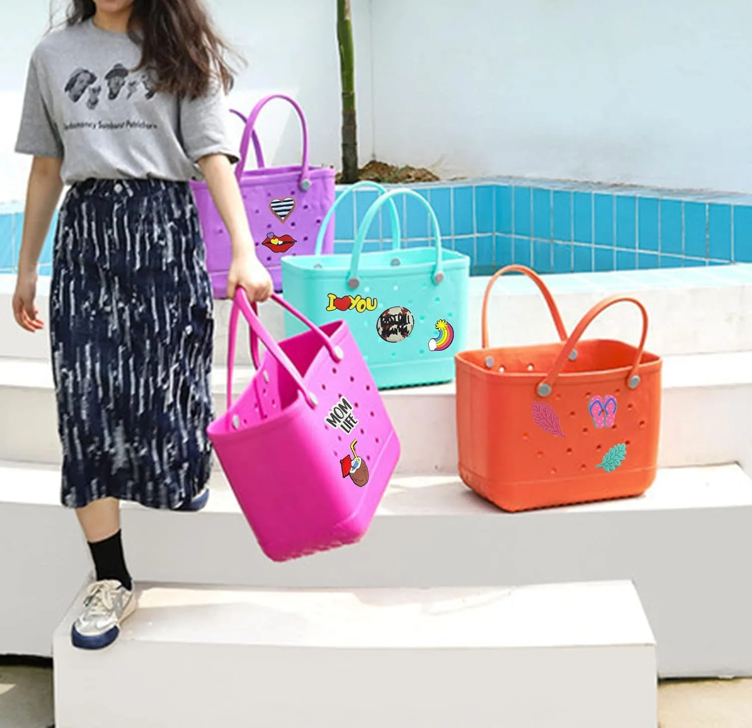 Lckaey Organizer Accessory Compatible with Rubber Bags Accessories PVC Rubber Inserts Charms for Bogg Bag Totes Y064Figure 23
