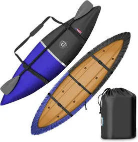 LIBZAKI Kayak Cover Accessories/Canoe Cover, Upgraded Thickened Waterproof & UV Protection SUP Paddle Boards Cover for Indoor/Outdoor StorageFits 9ft-18ft Kayaks 3 Colors