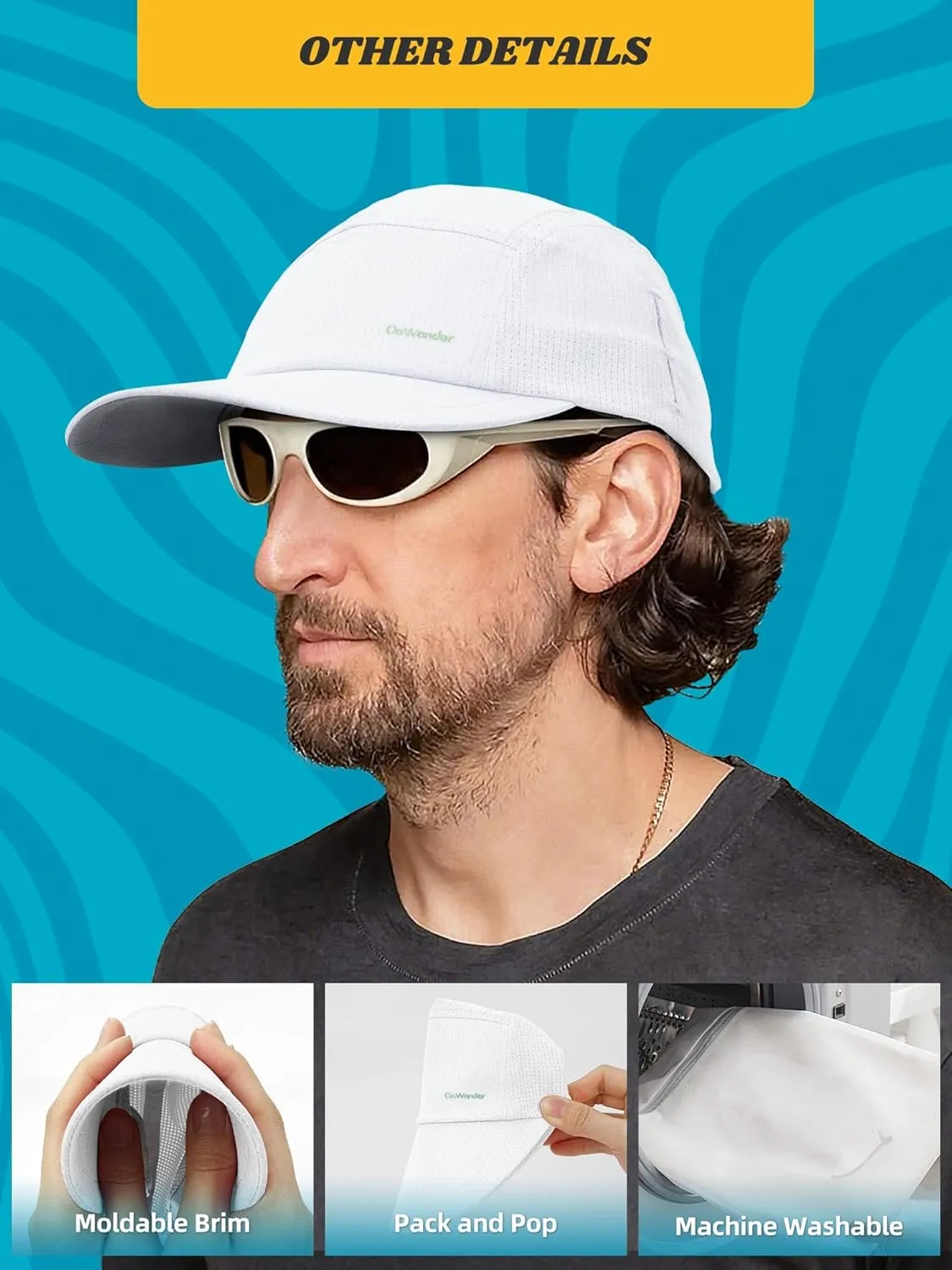 Lightweight 5 Panel Baseball Caps for Women Men, Breathable Mesh Running Hat, Sport Cap for Golf, Cycling, Tennis
