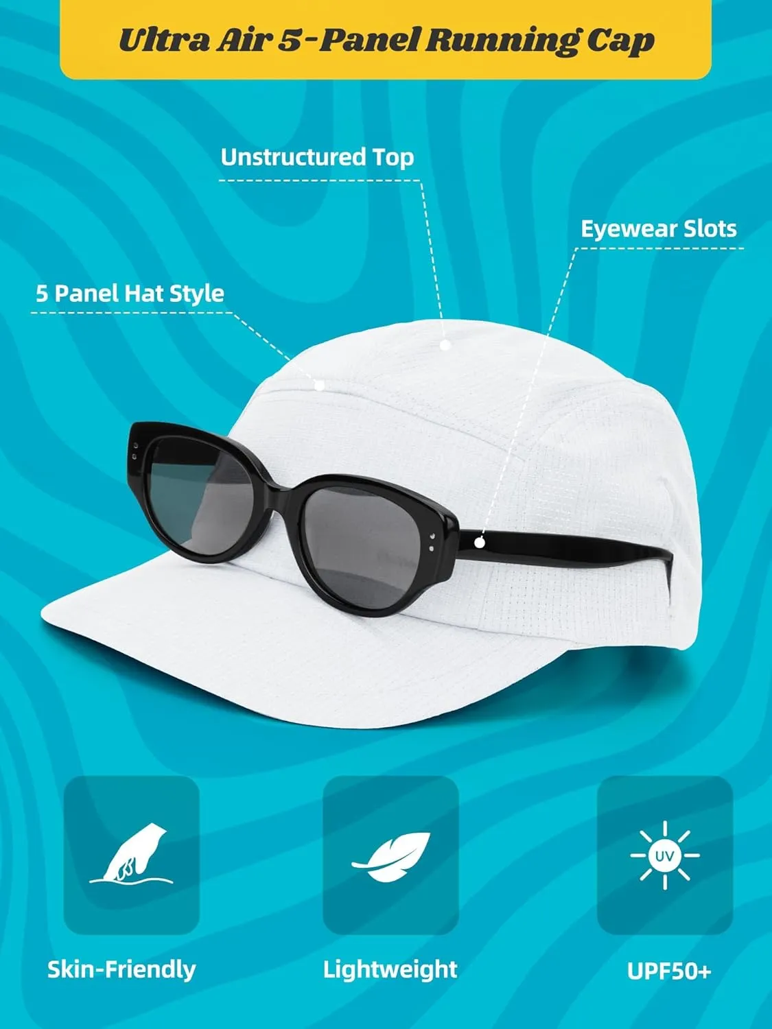 Lightweight 5 Panel Baseball Caps for Women Men, Breathable Mesh Running Hat, Sport Cap for Golf, Cycling, Tennis