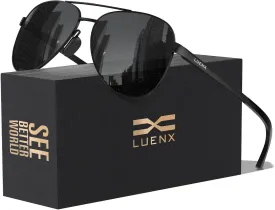 LUENX Aviator Sunglasses for Men Women Polarized - UV400 Protection, Stylish Shades, Driving, Outdoor Activities