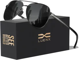 LUENX Aviator Sunglasses for Men Women Polarized - UV400 Protection, Stylish Shades, Driving, Outdoor Activities
