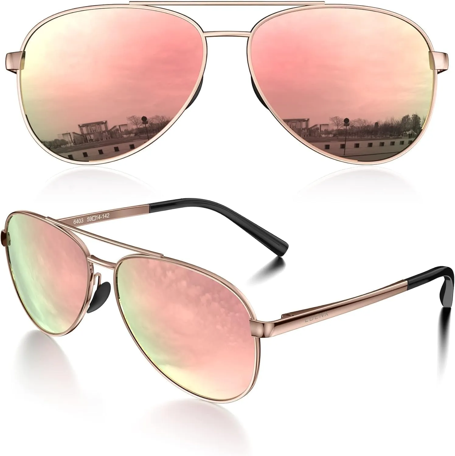 LUENX Aviator Sunglasses for Men Women Polarized - UV400 Protection, Stylish Shades, Driving, Outdoor Activities