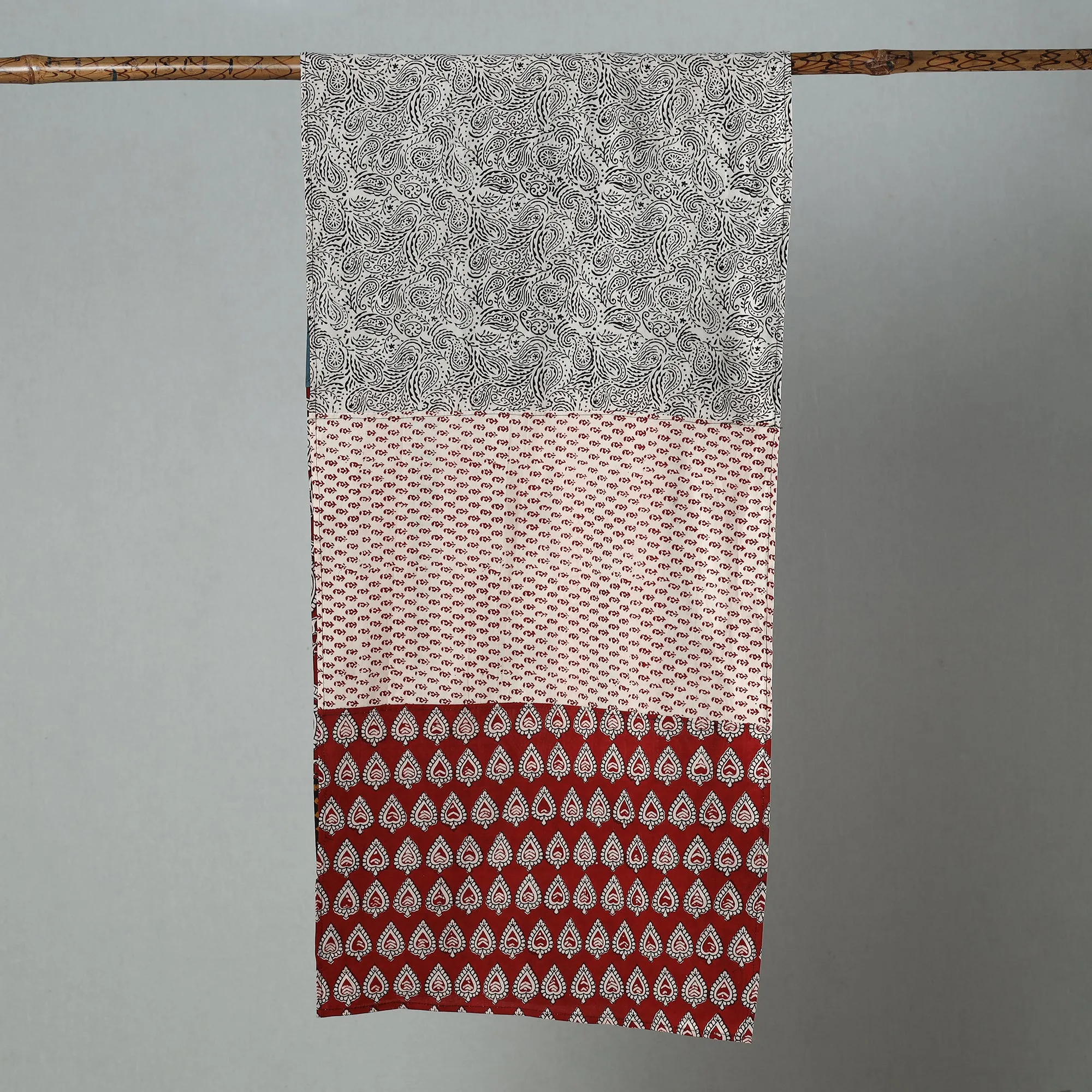 Multicolor - Bagh Block Printed Patchwork Cotton Stole 28