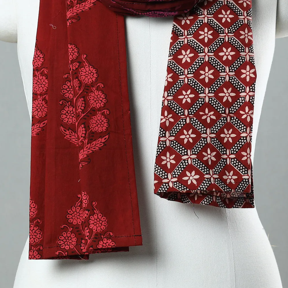 Multicolor - Bagh Block Printed Patchwork Cotton Stole 30