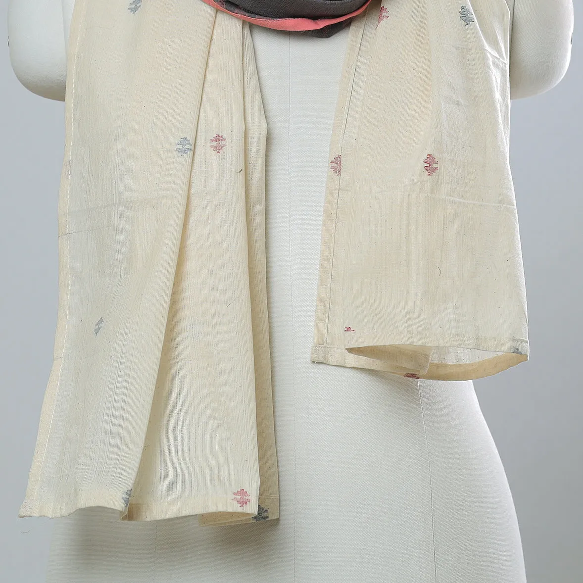 Multicolor - Jamdani Patchwork Cotton Stole 47