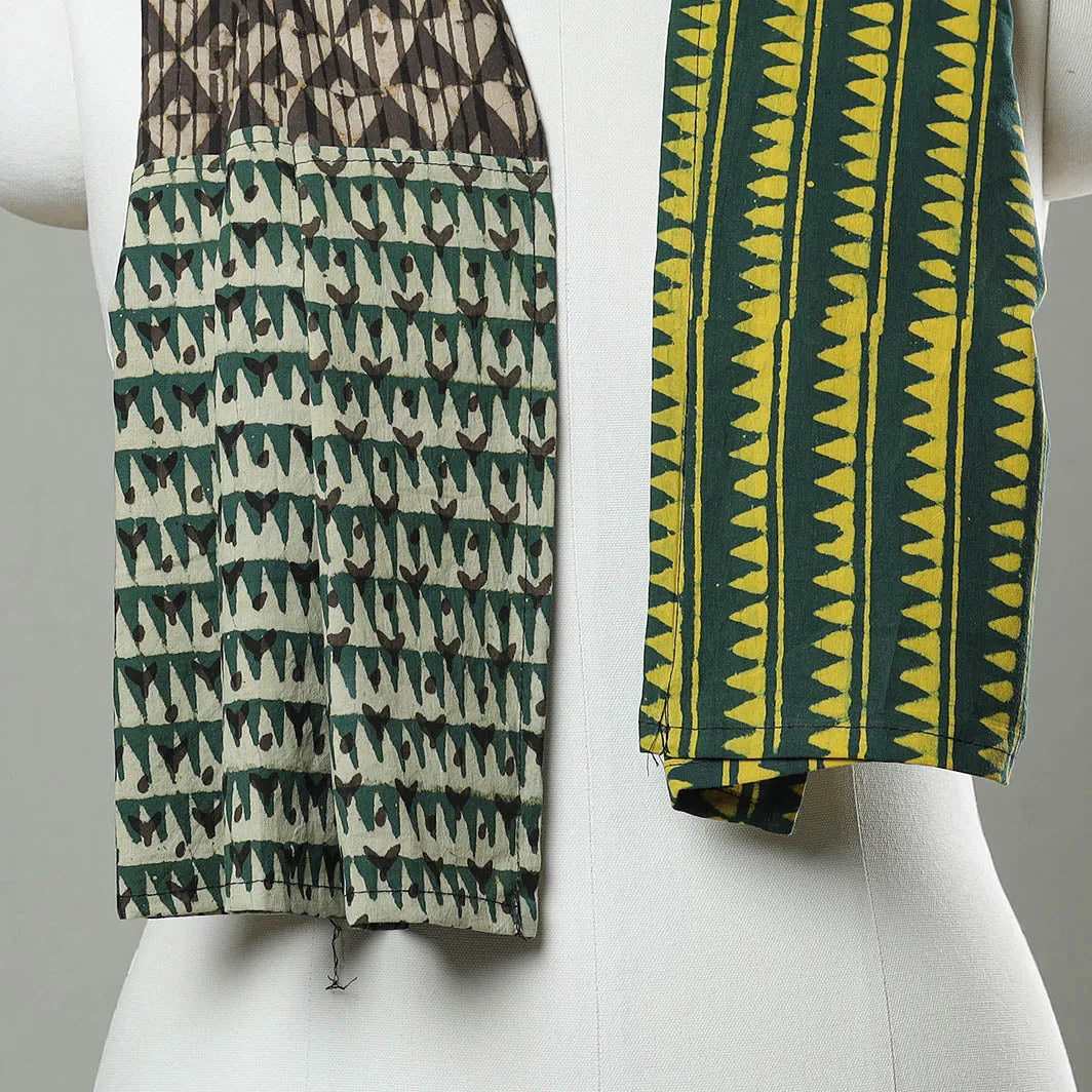 Multicolor - Patchwork Block Printed Cotton Stole 51