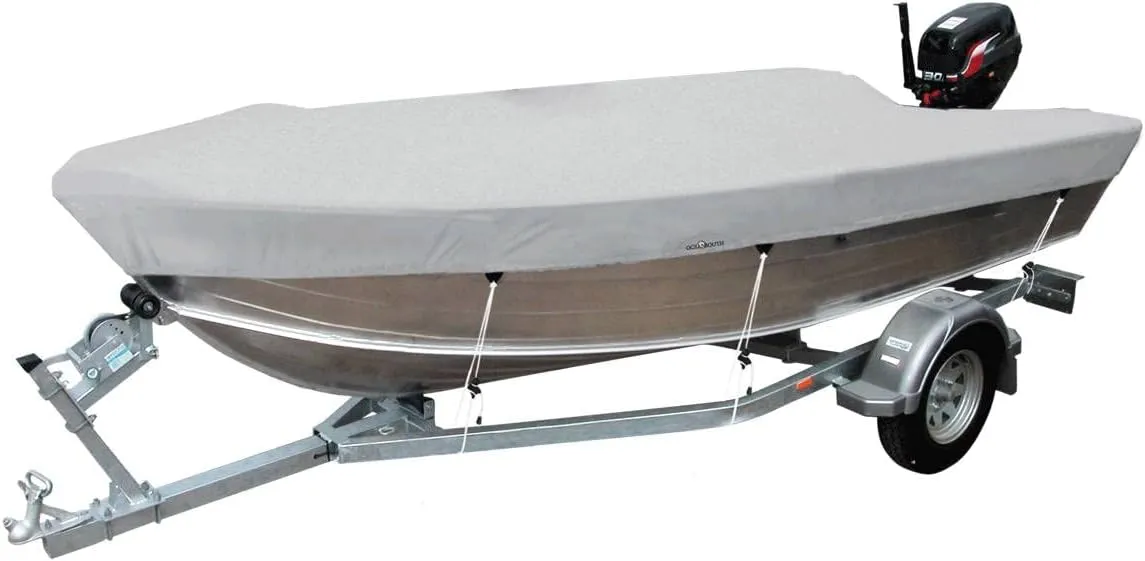 Oceansouth Fishing Boat Cover ((14'9"-15'5")) Boat Cover Accessories Trailer attachments Waterproof Covers Bote aluminio para pescar Jon luminum Foot tarp ft Motor Fish Storage alumacraft Aluminum