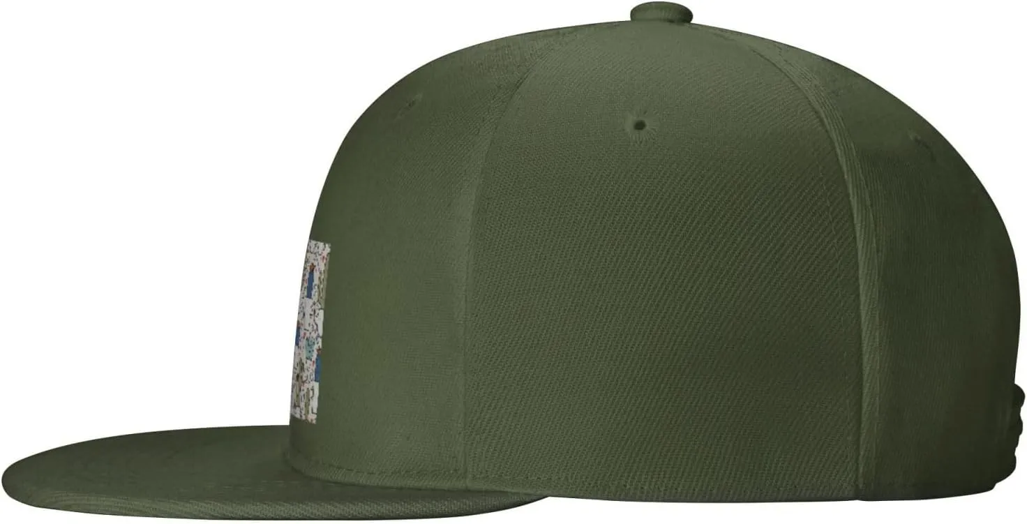 POOEDSO Saguaro Cactus Seamless Pattern Snapback Hats for Men Baseball Cap Trucker Hat Flat Brim Hats
