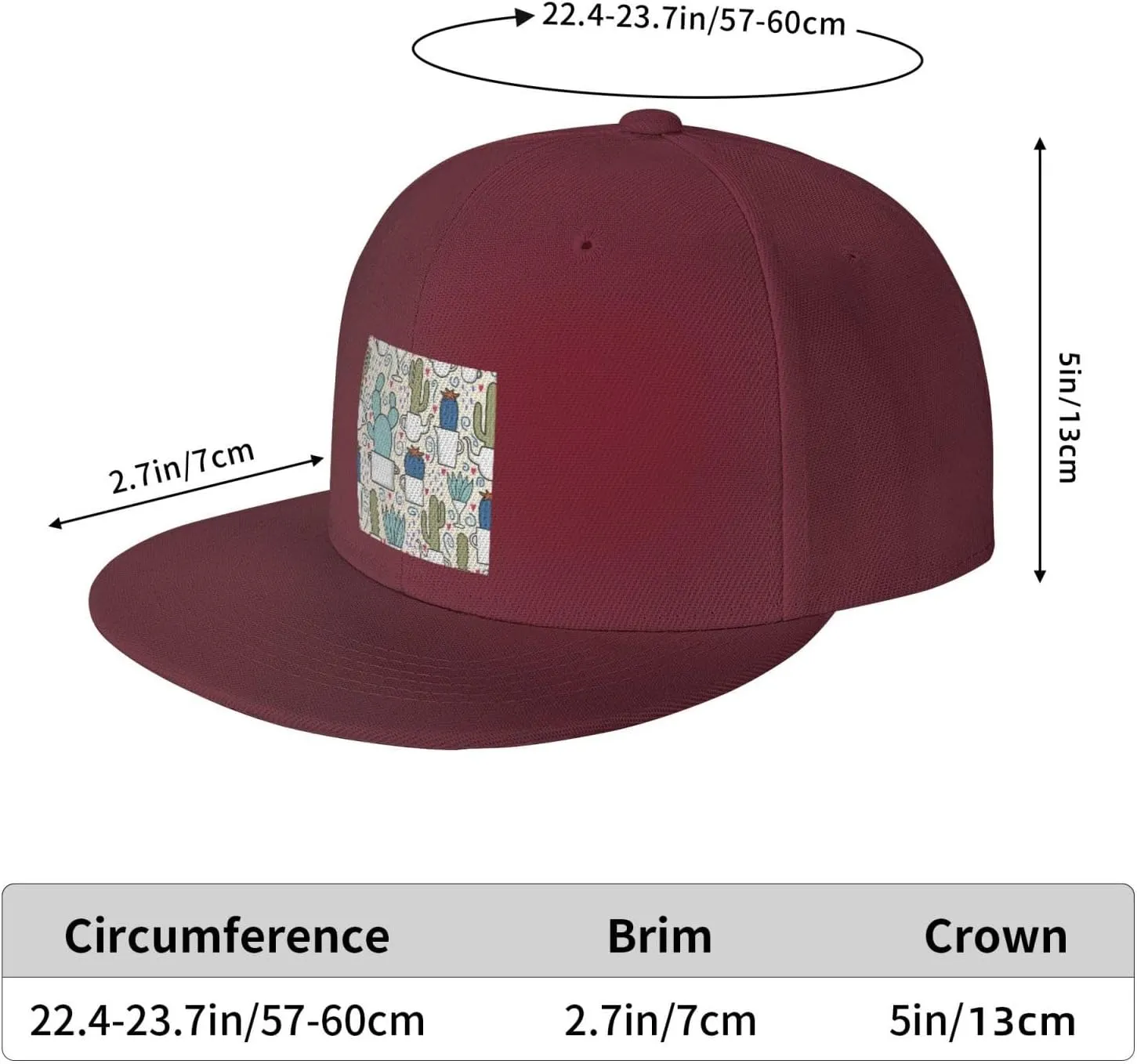 POOEDSO Saguaro Cactus Seamless Pattern Snapback Hats for Men Baseball Cap Trucker Hat Flat Brim Hats