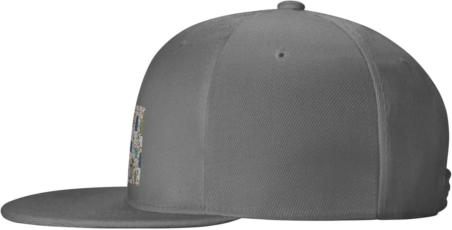 POOEDSO Saguaro Cactus Seamless Pattern Snapback Hats for Men Baseball Cap Trucker Hat Flat Brim Hats