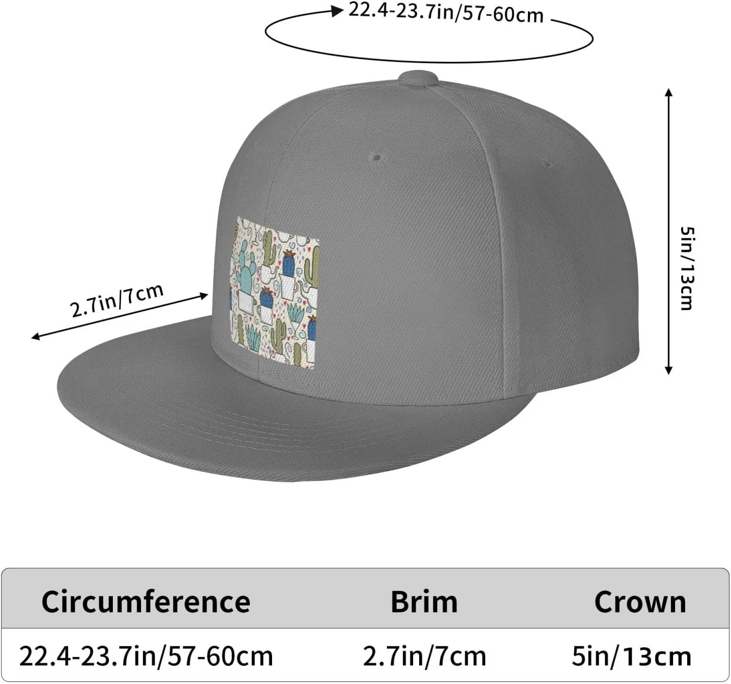 POOEDSO Saguaro Cactus Seamless Pattern Snapback Hats for Men Baseball Cap Trucker Hat Flat Brim Hats