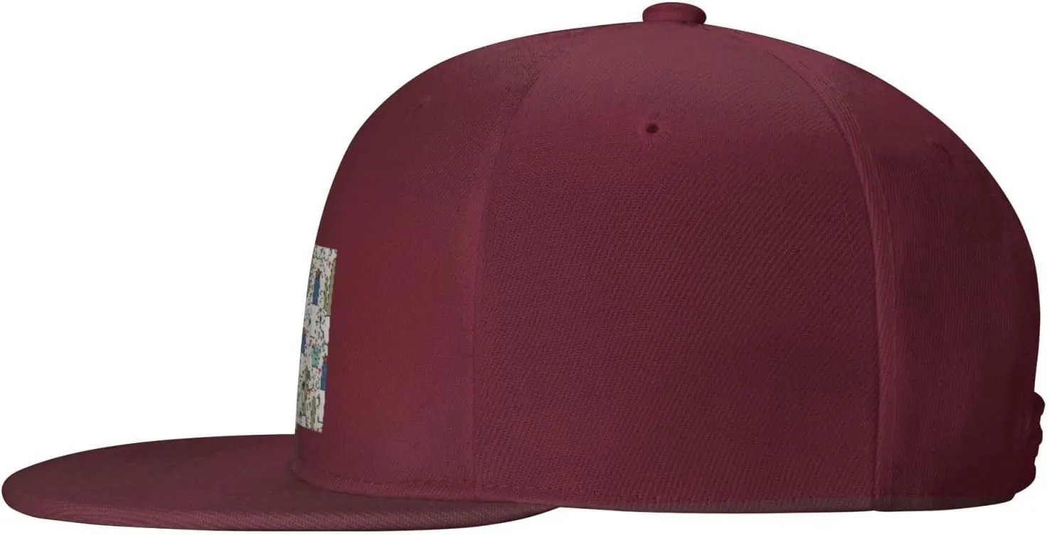 POOEDSO Saguaro Cactus Seamless Pattern Snapback Hats for Men Baseball Cap Trucker Hat Flat Brim Hats