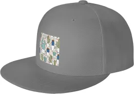 POOEDSO Saguaro Cactus Seamless Pattern Snapback Hats for Men Baseball Cap Trucker Hat Flat Brim Hats