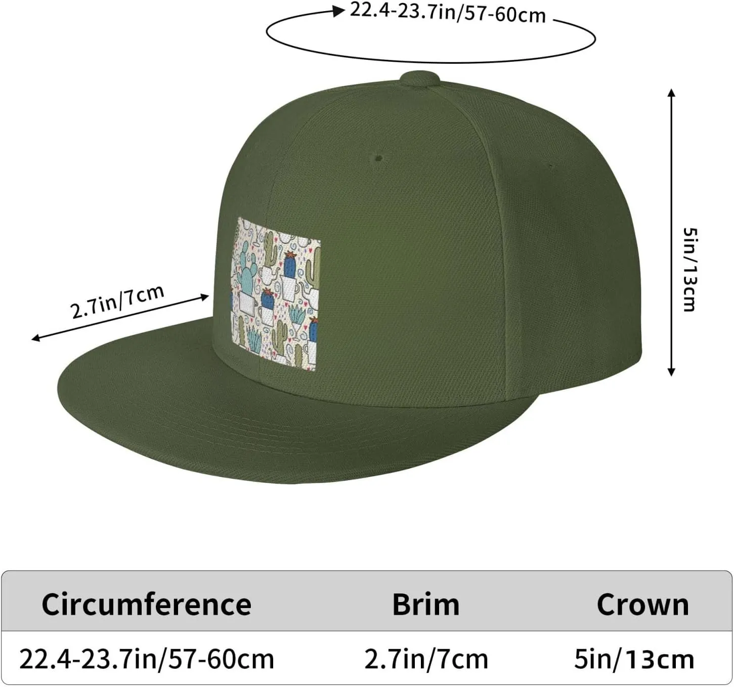 POOEDSO Saguaro Cactus Seamless Pattern Snapback Hats for Men Baseball Cap Trucker Hat Flat Brim Hats