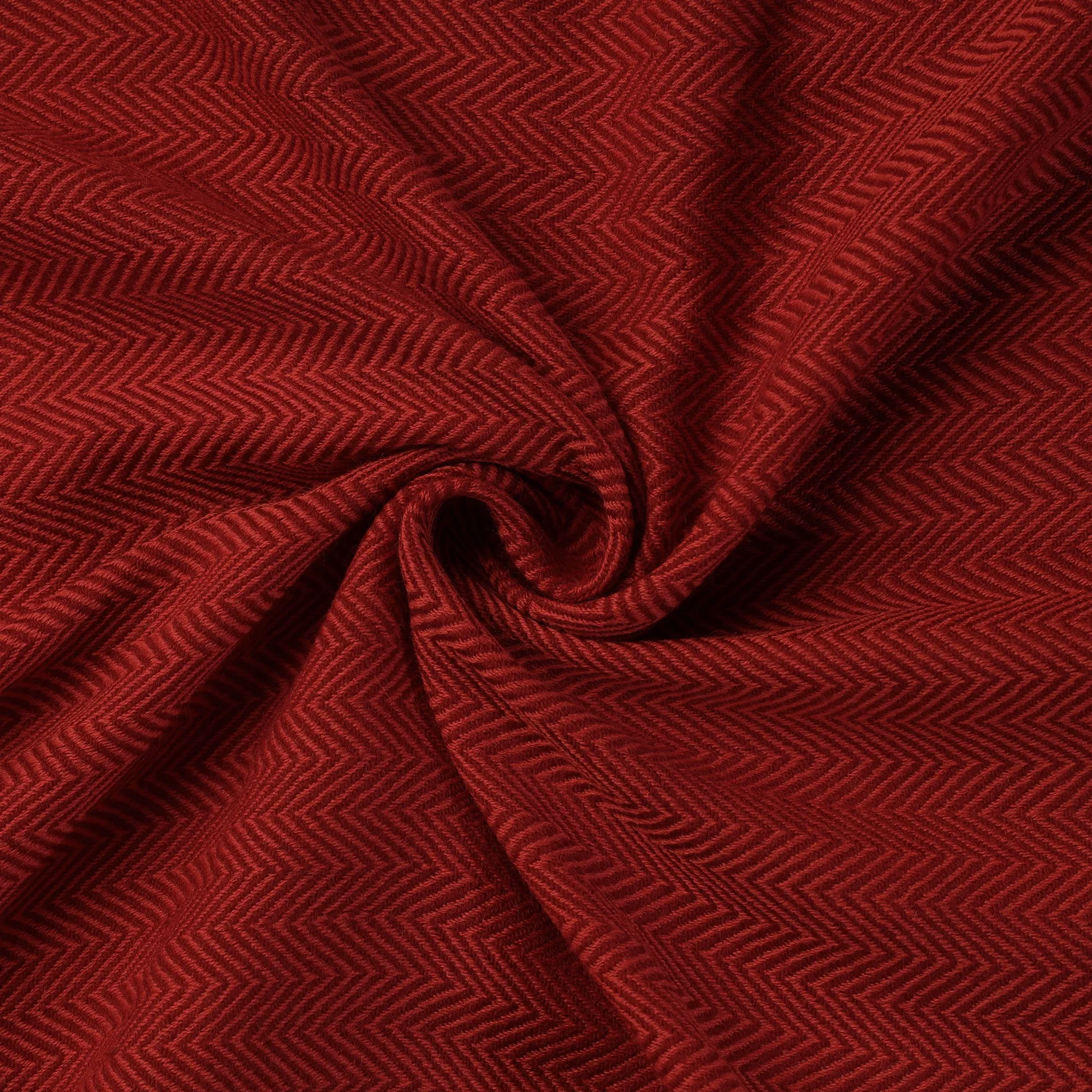 Red - Kumaun Handwoven Pure Merino Woolen Fabric 11