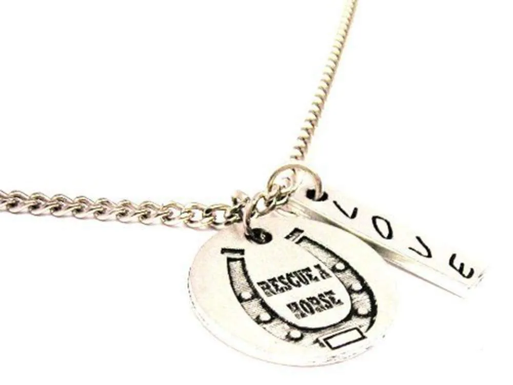 Rescue A Horse Love Stick Necklace