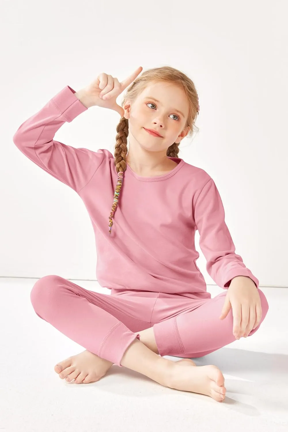 Resinta Girls Cotton Thermal Underwear Set Toddler Long Johns Kids Winter Base Layer Top & Bottom