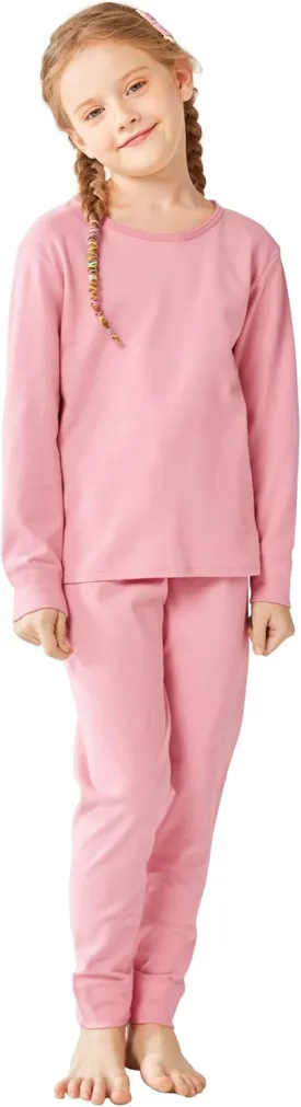 Resinta Girls Cotton Thermal Underwear Set Toddler Long Johns Kids Winter Base Layer Top & Bottom