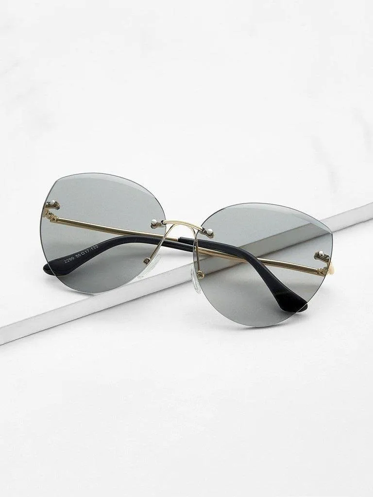 Rimless Cat Eye Sunglasses