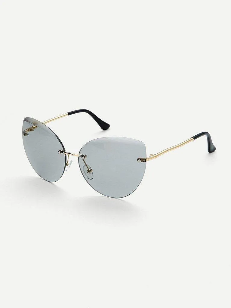 Rimless Cat Eye Sunglasses