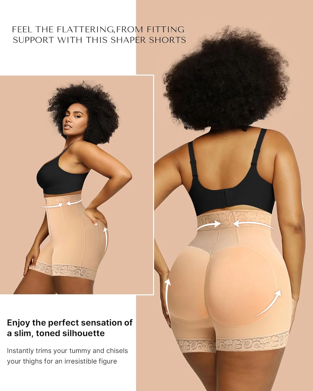 SHAPELLX Butt Lifter Shapewear Tummy Control Shorts For Women Waist Cincher With Hook Zipper Closure Body Shaper Wear