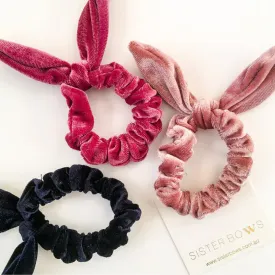 Sister Bows Velvet Bunny Scrunchies