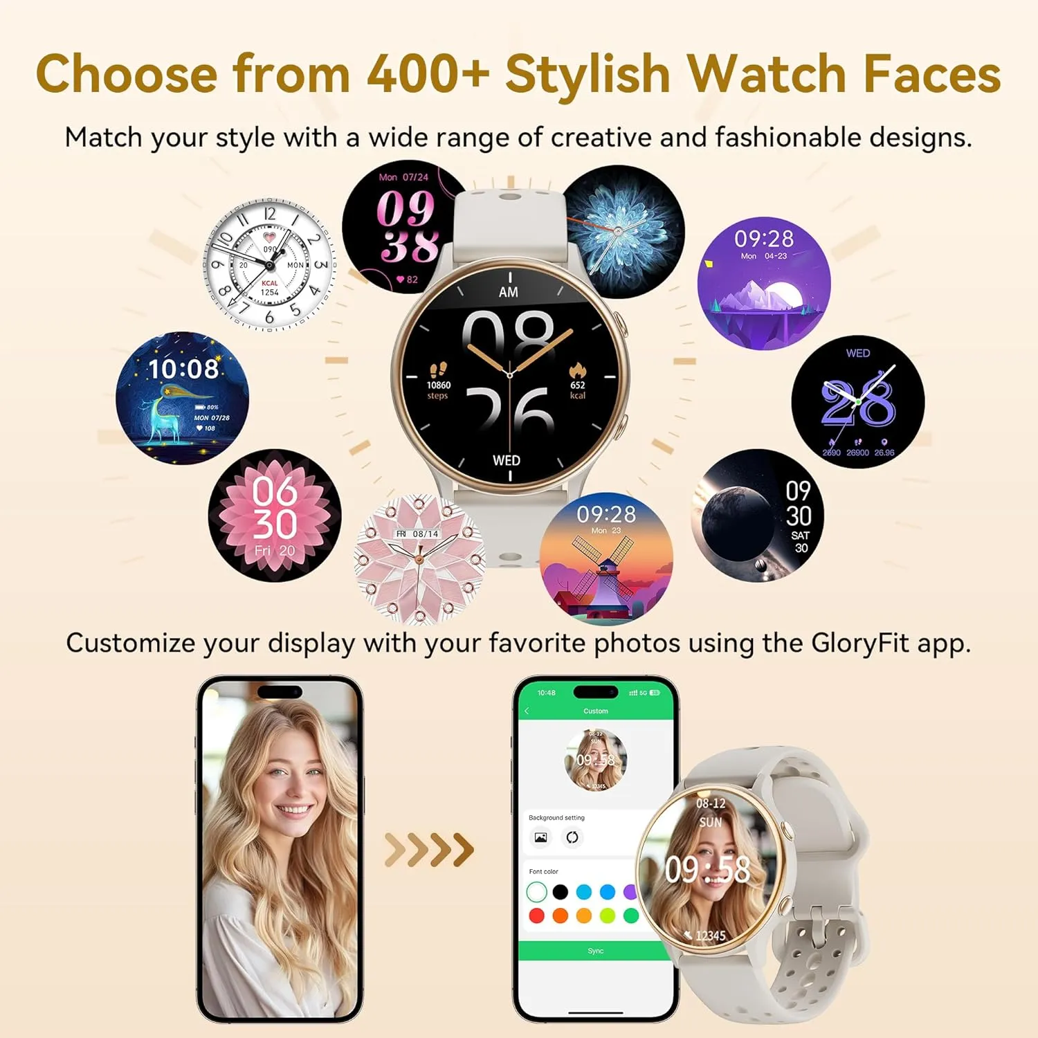 Smart Watches for Women, Fitness Tracker with Heart Rate & SpO2 Monitor, IP67 Waterproof Activity Tracker for Men & Women, Smart Watch for Android Phones and iPhone Compatible (Gray)