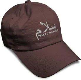 Speedy Pros Soft Baseball Cap Arabic Peace Salam Relax Letters Arab Cotton Embroidered Dad Hats for Men & Women