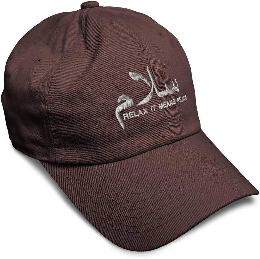 Speedy Pros Soft Baseball Cap Arabic Peace Salam Relax Letters Arab Cotton Embroidered Dad Hats for Men & Women