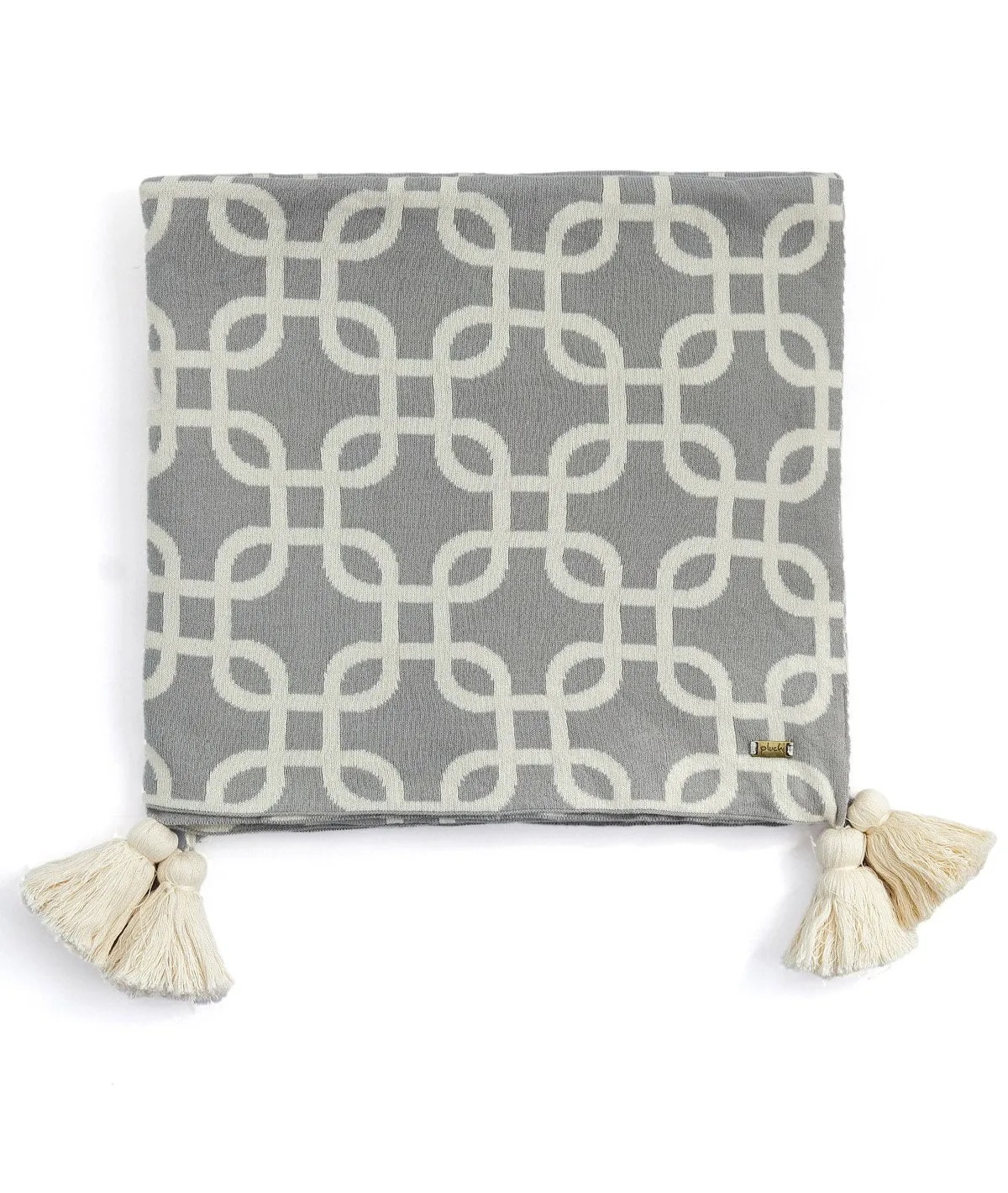 Stroke - Light Grey & Natural 100% Cotton Knitted All Season AC Throw Blanket