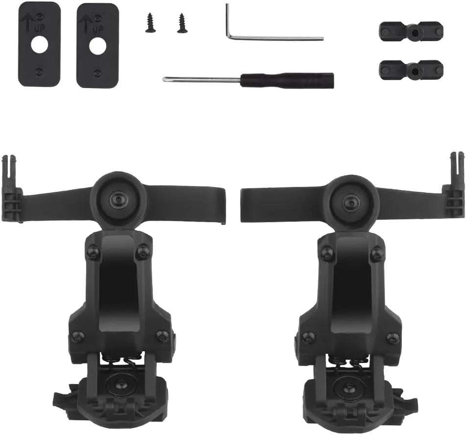 Tactical Helmet Rail Headset Adapter,Multi-Angle Rotation Headphone Bracket Kit Compatible with OPS Core ARC/Team Wendy