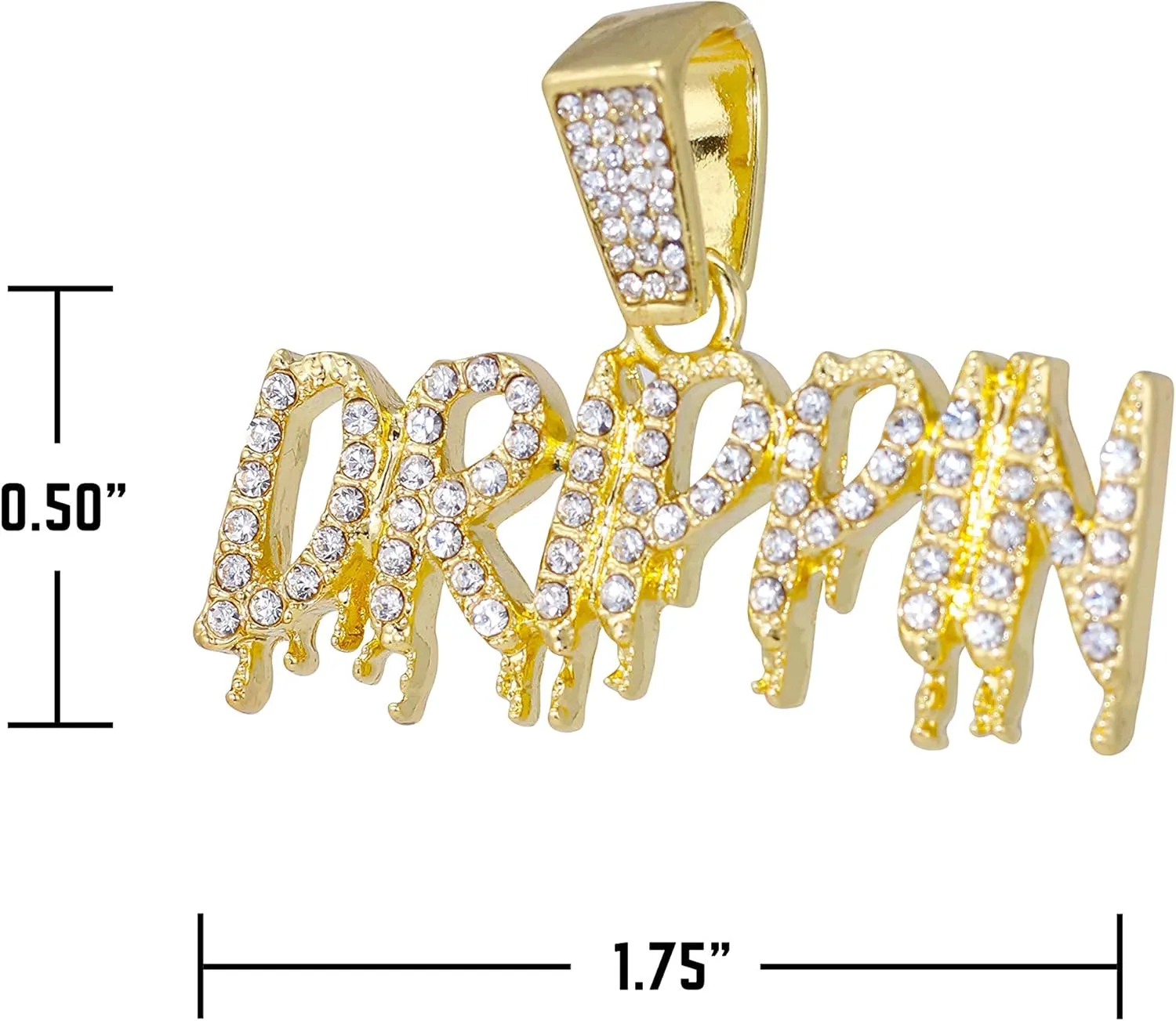 Techno Pave Men's Iced-Out Pendant Necklace ?C 24-Inch Chain, Hip-Hop Streetwear Jewelry