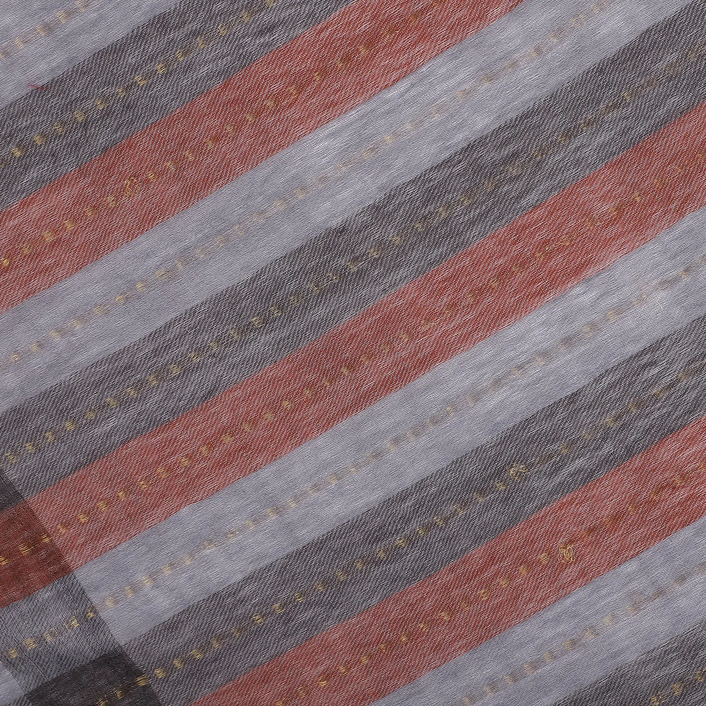 THICK THIN Grey Stripes Printed Stole