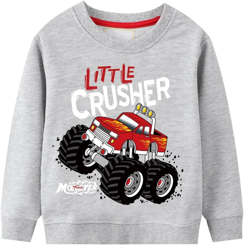 Toddler Boys Sweatshirts Long Sleeve Sport Elephant Sweat Shirt Dinosaur Pullover Crewneck Tops Tees Kids 2-7 Years