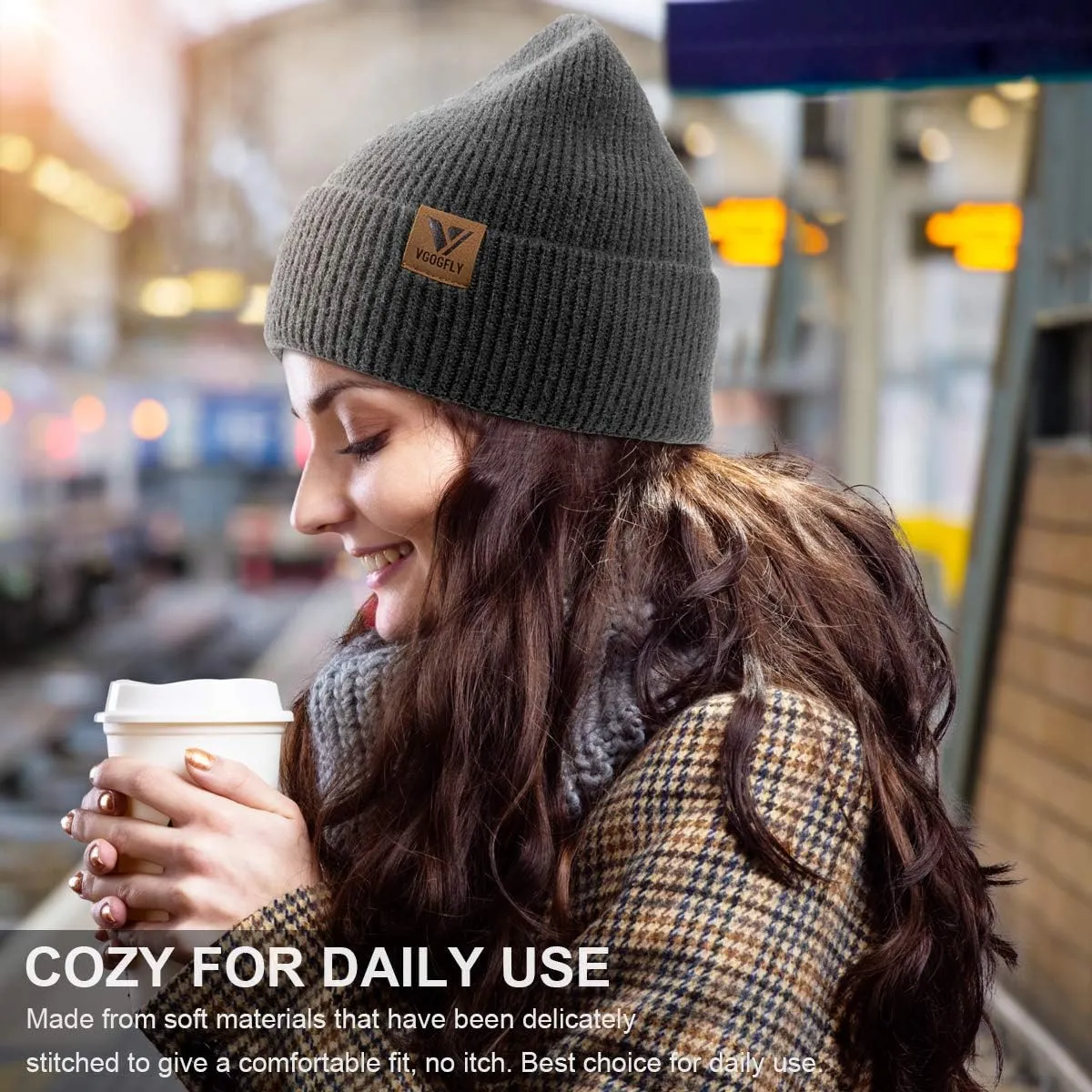 Vgogfly Slouchy Beanie Hats for Women Winter Knitted Caps Soft Warm Ski Hat Unisex