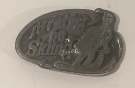 Vintage Metal Belt Buckle, Id Rather Be Skiing, Nice Design, Standard Size, Heavy Duty, Quality, Thick Metal, For Belts, Fashion,