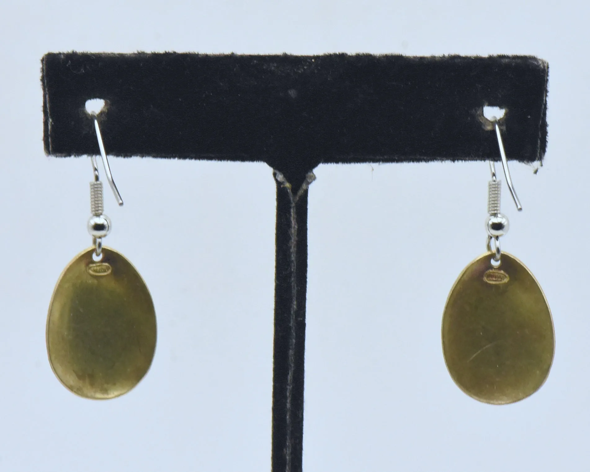 Vintage Silver and Enamel Dangle Earrings