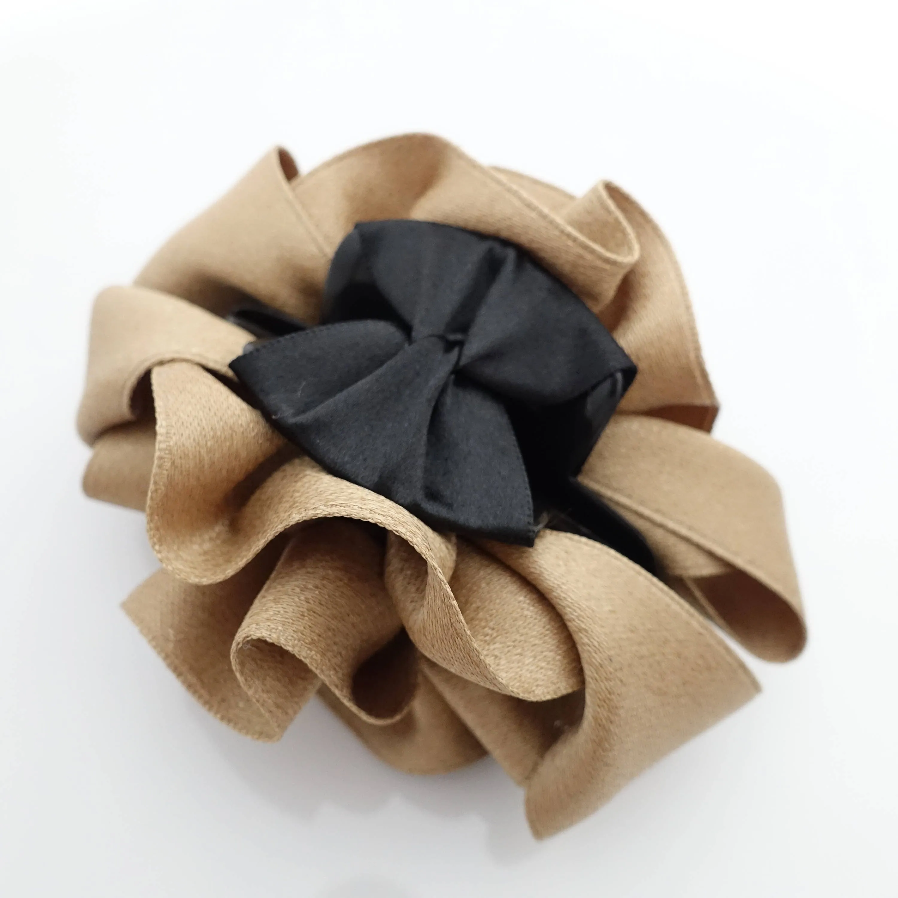 wave flower hair claw Pearl Glittering Satin Flower Hair Jaw clamp handmade women accessory