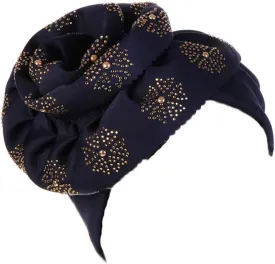 Women Rhinestone Turban Hats Chemo Head Wraps Long Headwear Head Scarves