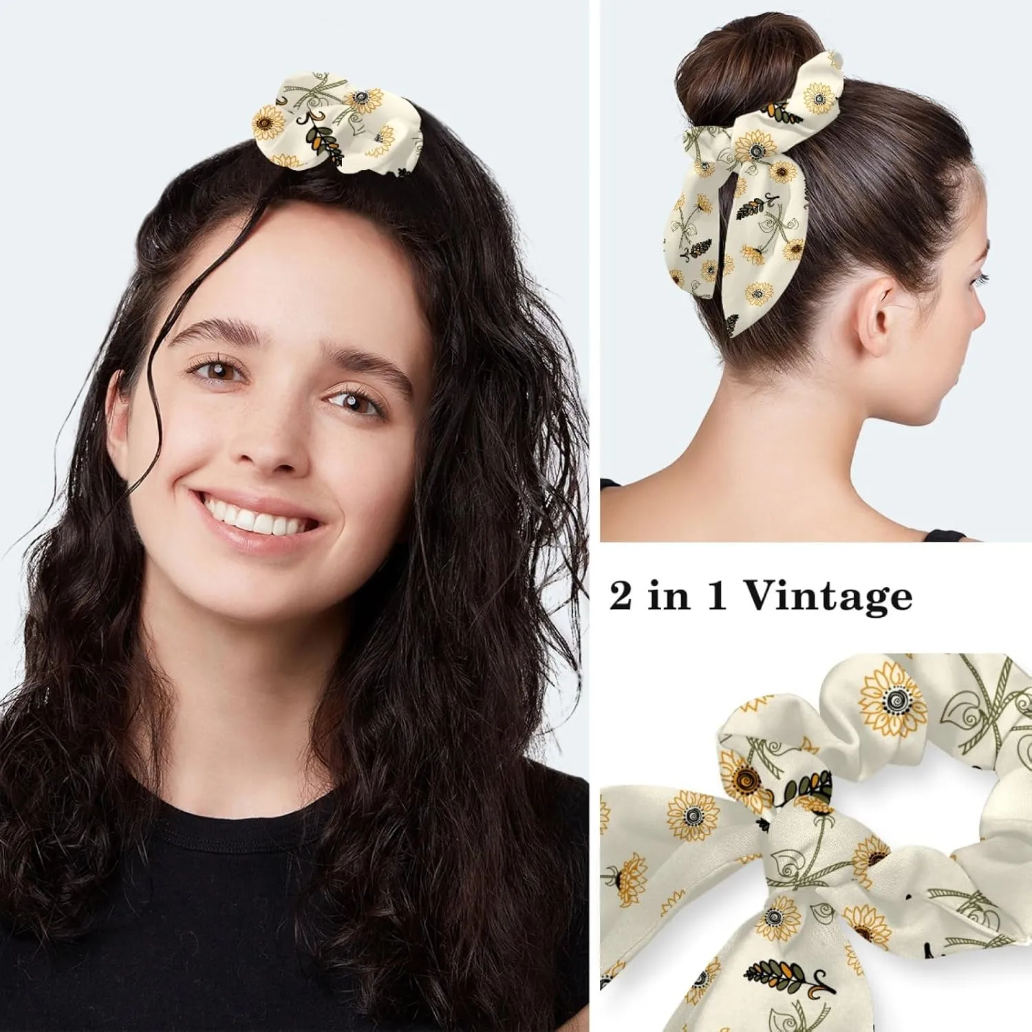 Women Working Cap with Buttons Bouffant Hat Autumn Leaves Nurse Scrub Caps Long Hair