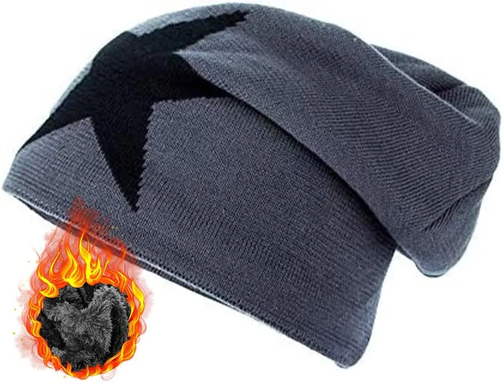 Y2k Grunge Accessories Slouchy Beanies for Women & Men - Vintage Winter Warm Knitted Beanies